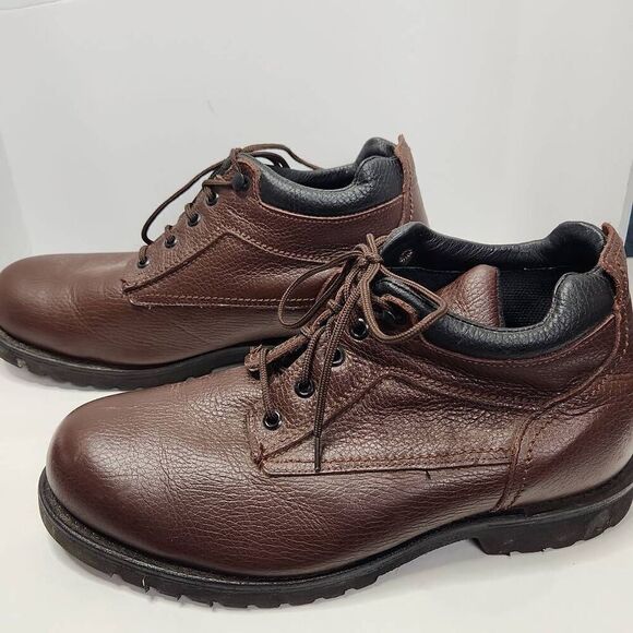 P.W. Minor Mens Chesnut Brown Leather Lace Up Ankle Work Boot Shoes Size 9.5